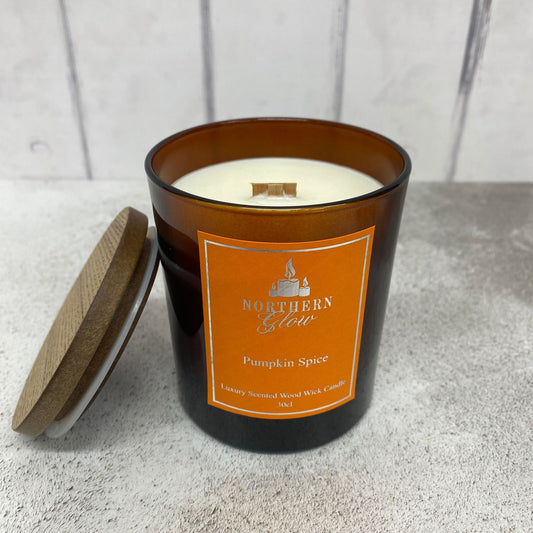 Scented Wood Wick Candle | Pumpkin Spice | Rapeseed & Coconut Wax Blend